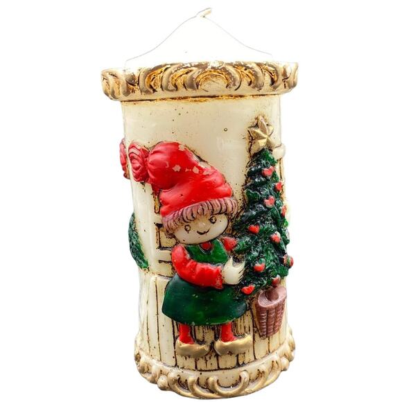 Vintage 1986 Emperor Art creations Christmas Tall Candle - Picture 1 of 5